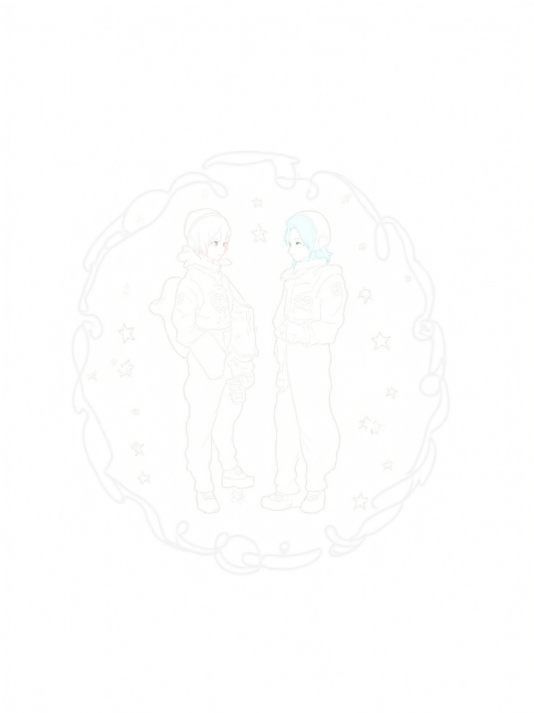 Anime astronauts crafting instruments Coloring Page Free & Printable