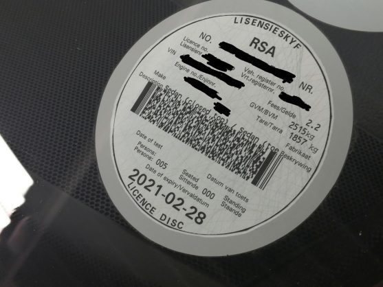 Vehicle licenses, license disc not covered by expiry grace period
