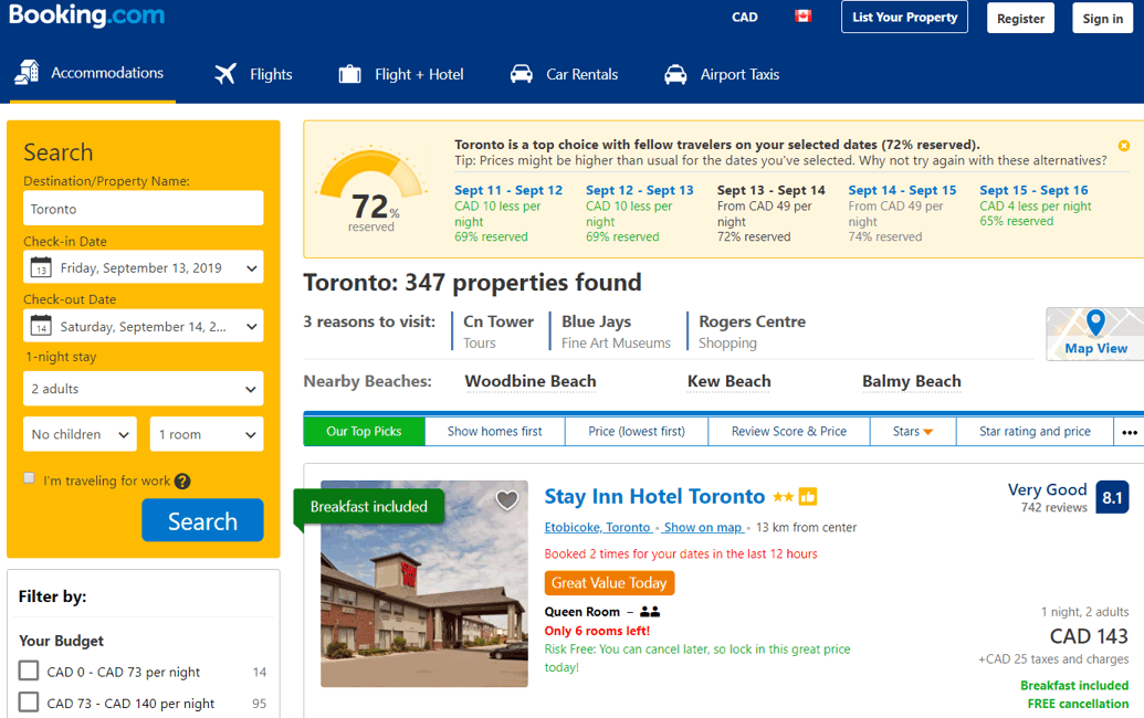The Best Hotel Booking Sites In Canada A Comparison Of Price And User