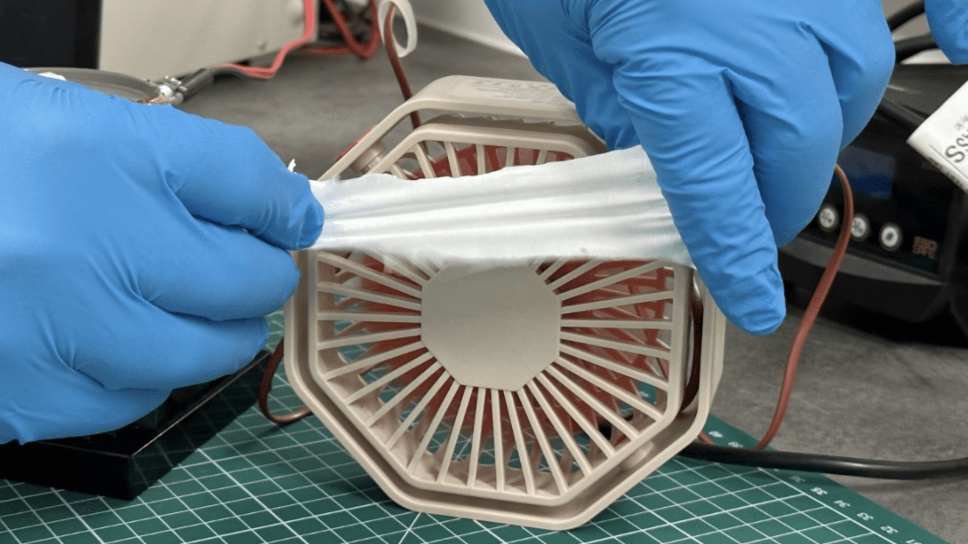 Waste polystyrene patch generates static electricity from motion, wind