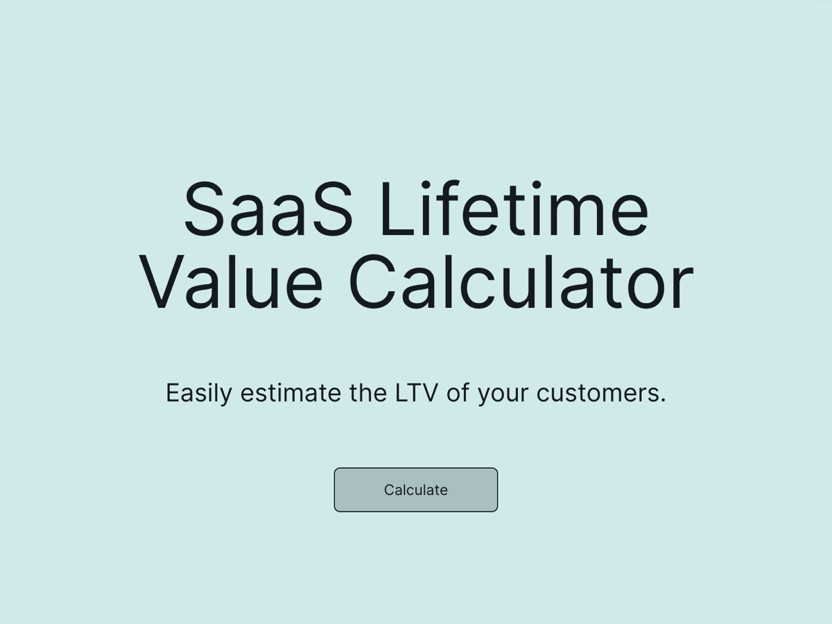 SaaS Lifetime Value Calculator involve.me