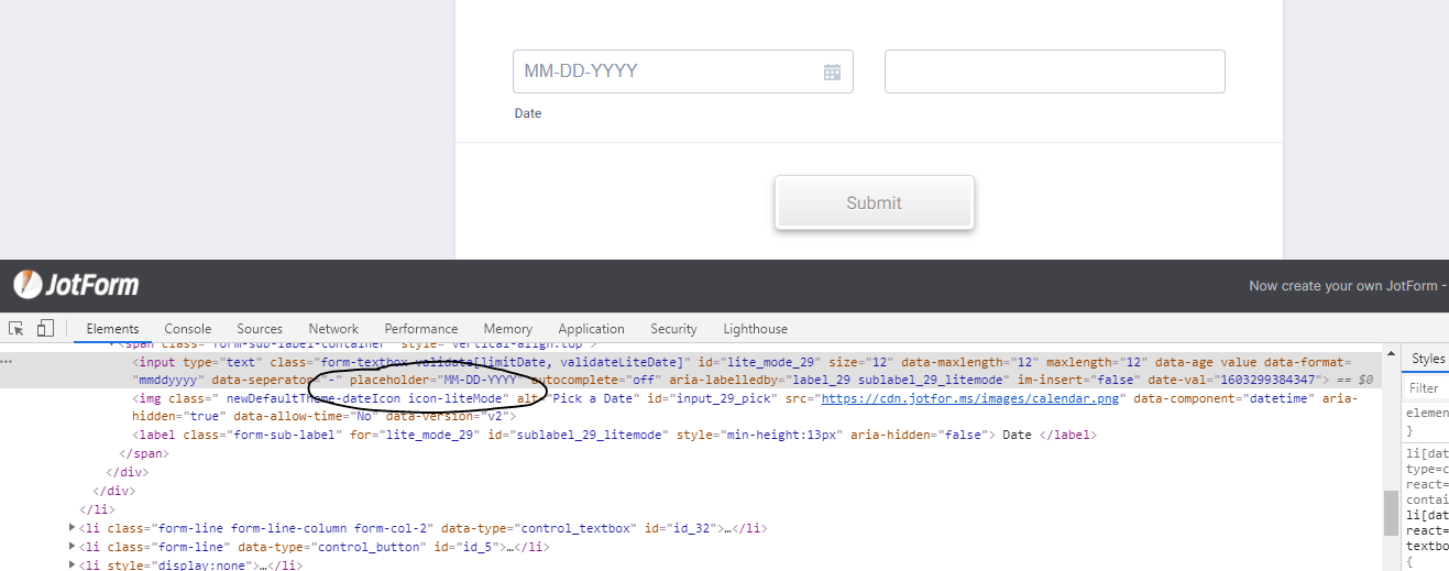 Date field Ability to change the placeholder text of the field