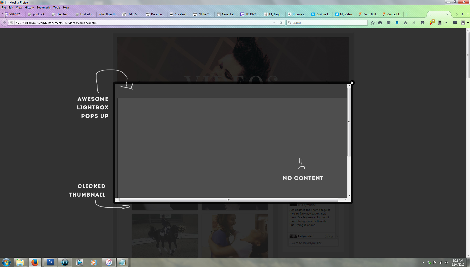 Lightbox not showing content on my website