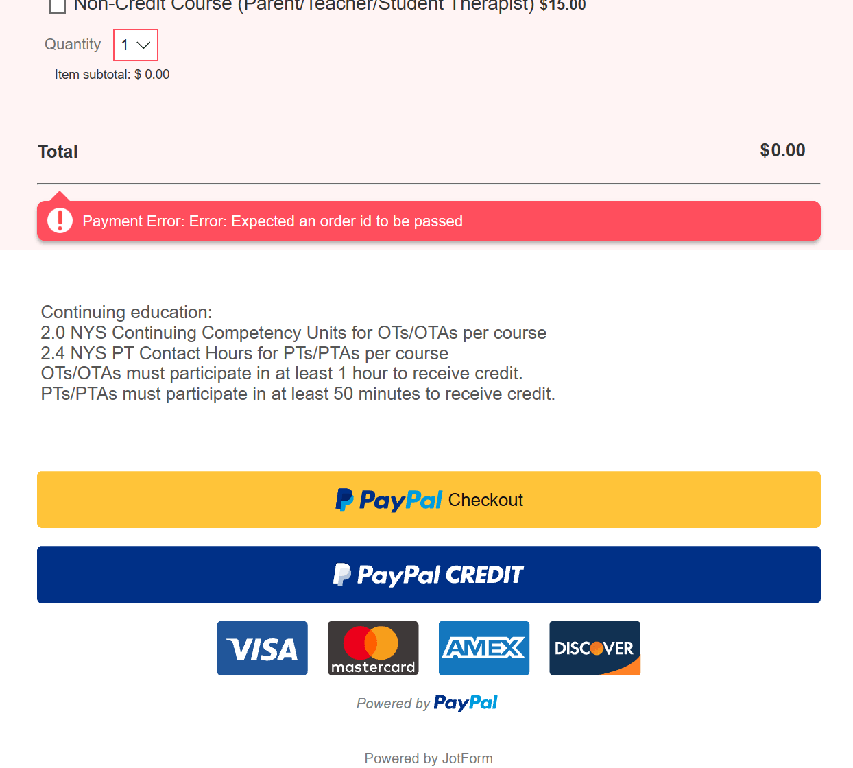 PayPal Checkout option Order Id is missing