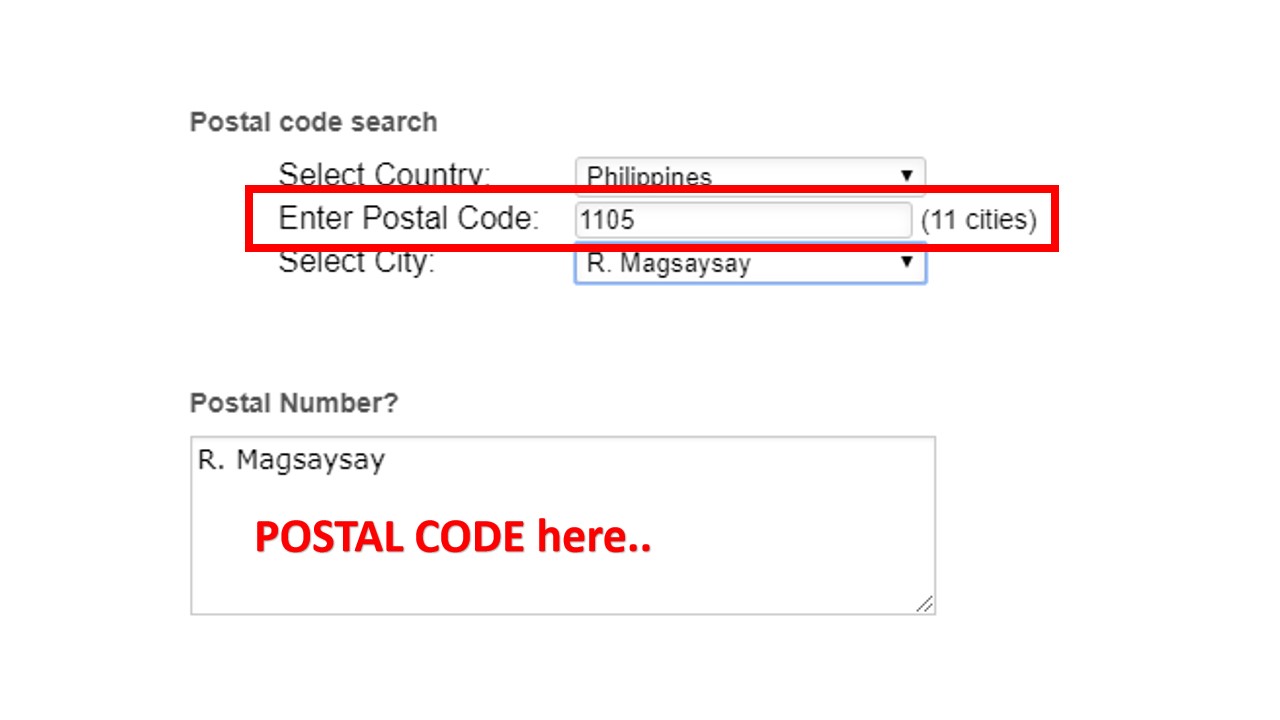 Postal Code Search widget Ability to read the Postal code entered in