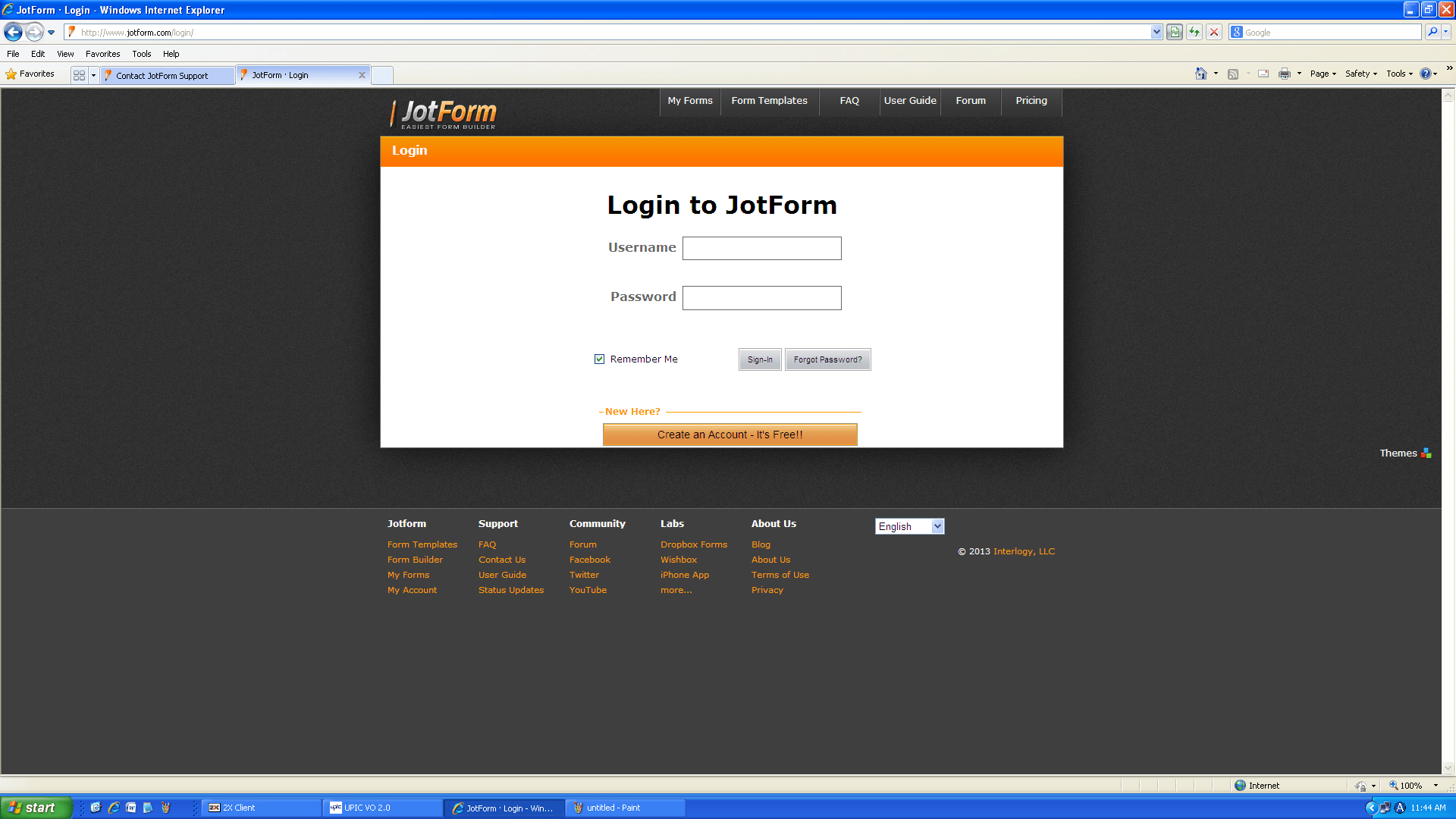 Can't login using IE 8