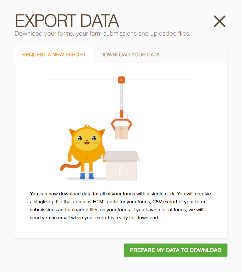 How to export all of your data at once