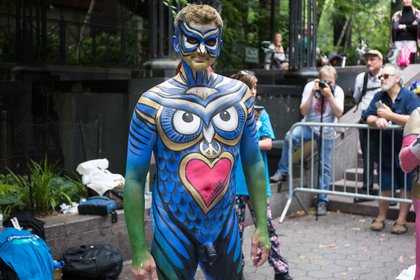 NSFW Photos: 100 Totally Naked People Got Painted In Midtown NYC