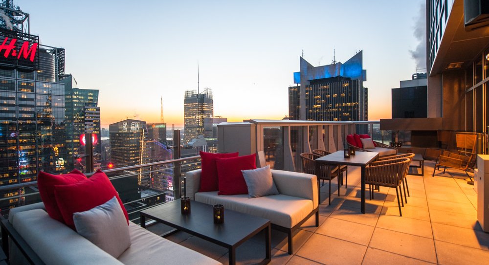 Inside Bar 54, NYC's Highest Rooftop Lounge Gothamist