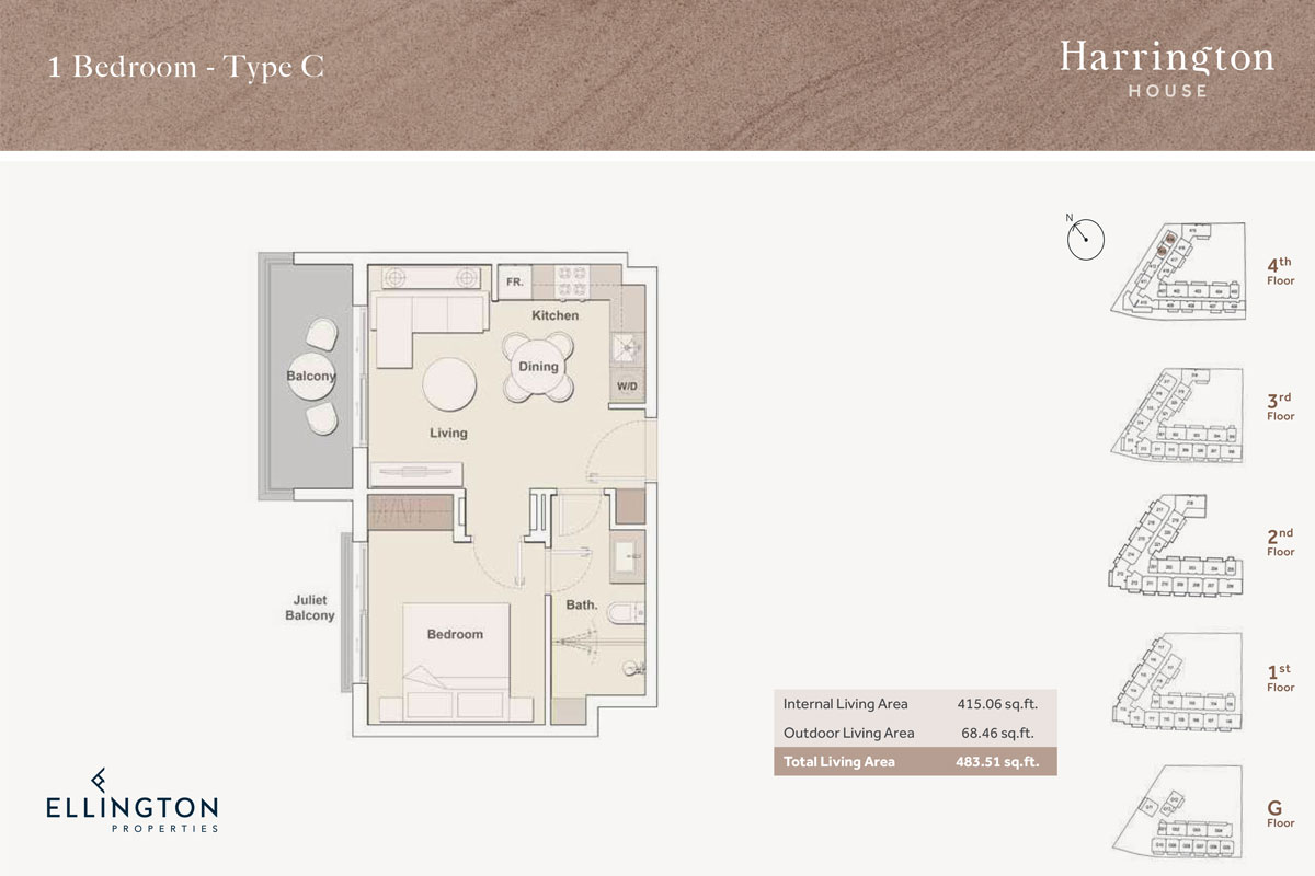 Ellington Harrington House Apartments at JVC Floor Plans