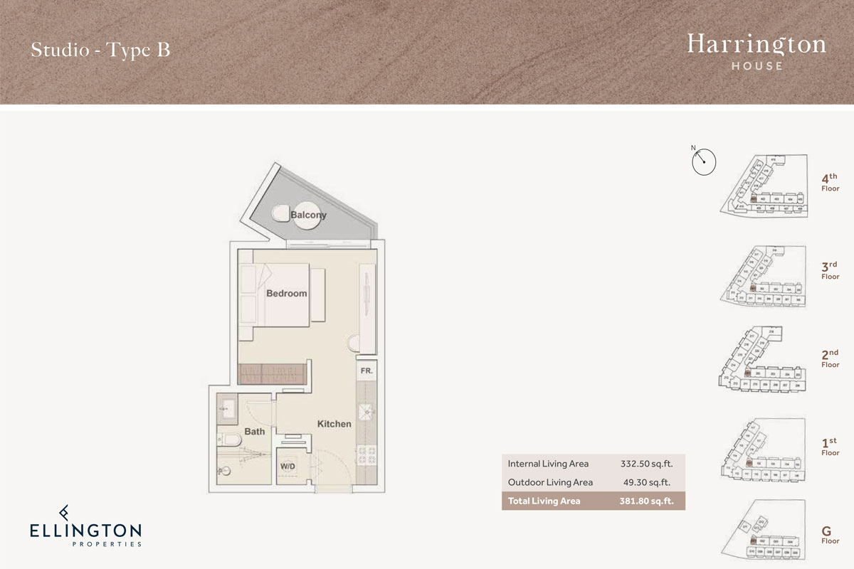 Ellington Harrington House Apartments at JVC Floor Plans