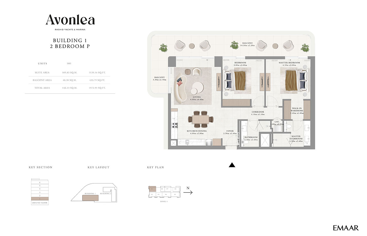 Avonlea Apartments at Rashid Yachts & Marina Floor Plan