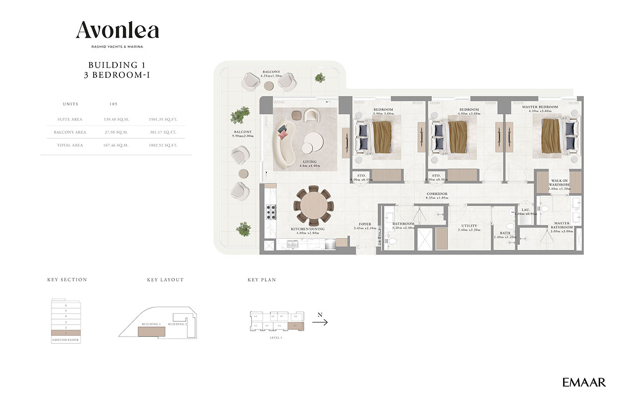 Avonlea Apartments at Rashid Yachts & Marina Floor Plan