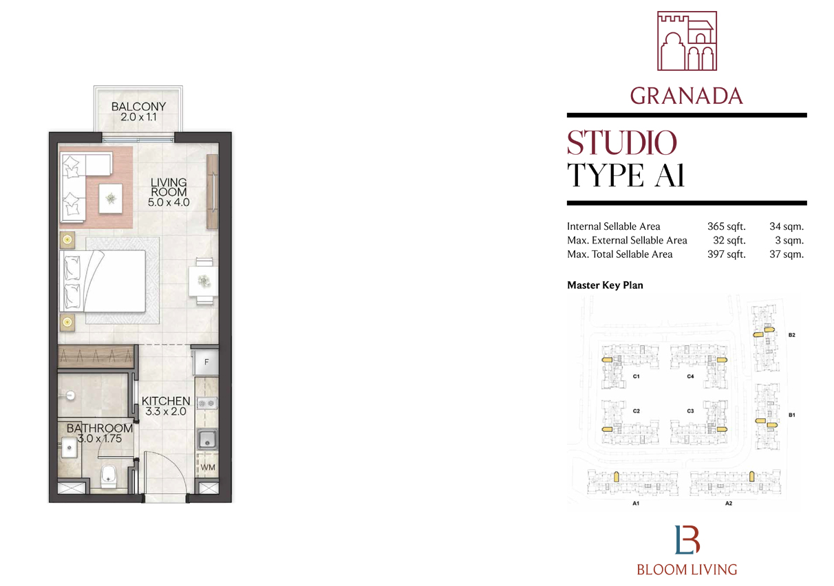 Granada Apartments in Zayed City at Bloom Living Floor Plan