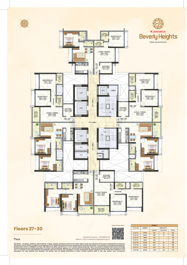 Beverly Heights Apartments at Bhayandar East Floor Plan