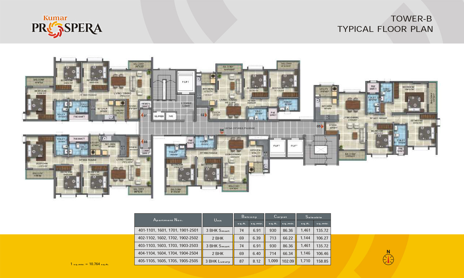 Kumar Prospera Apartments, Hennur Rd, Bangalore Floor Plan