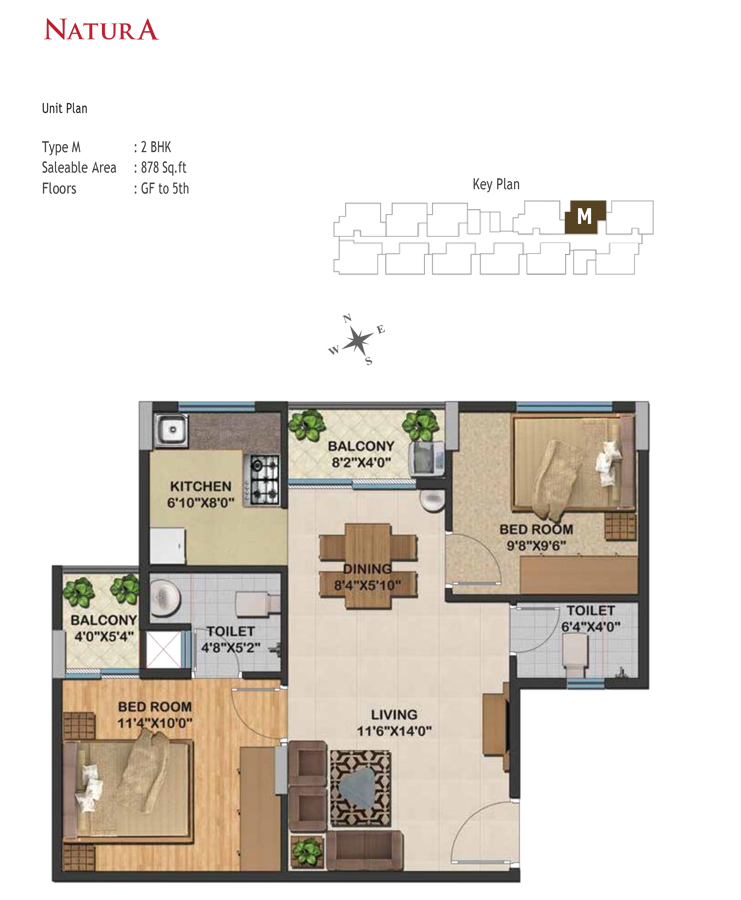 Sowparnika Natura Apartments, Amala Nagar, Thrissur Floor Plan