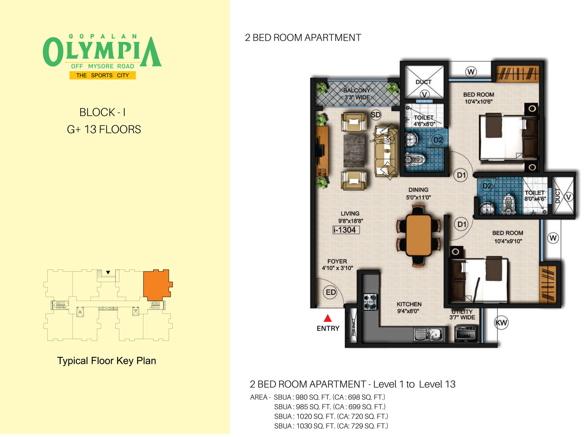 Floor Plan Gopalan Olympia Luxury Apartments at Kumbalgodu
