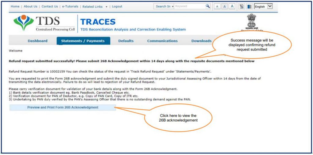 TRACES TDS Refund Form 24Q / 26Q / 27Q Learning Center Quicko