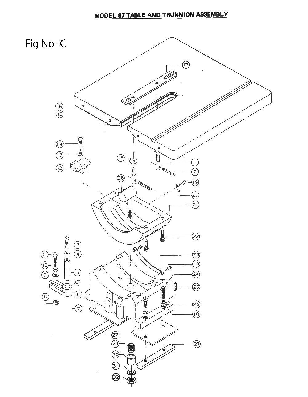 Buy Powermatic 87 20" Band Saw Replacement Tool Parts | Powermatic 87
