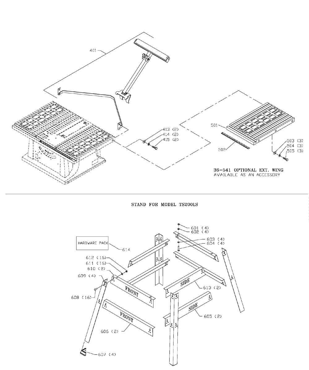 Buy Delta TS200LS Replacement Tool Parts | Delta TS200LS Diagram