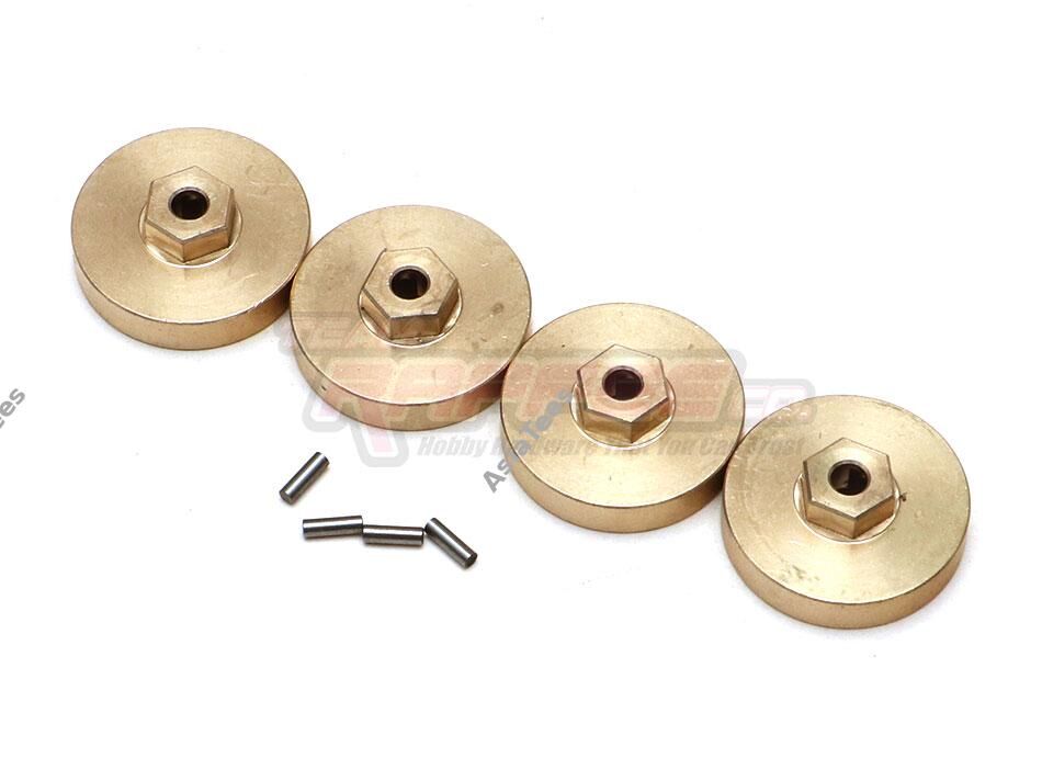 Team Raffee Co. Brass Wheel Weights with Hex Hub (4) for Axial SCX24
