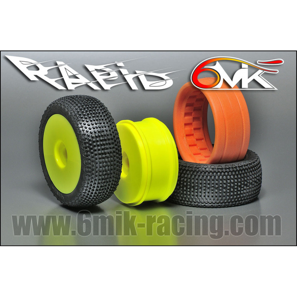 RAPIDTRUGGY 21/40° tyres on Yellow / ULTRA (pair glued) BUDDY RACING RC