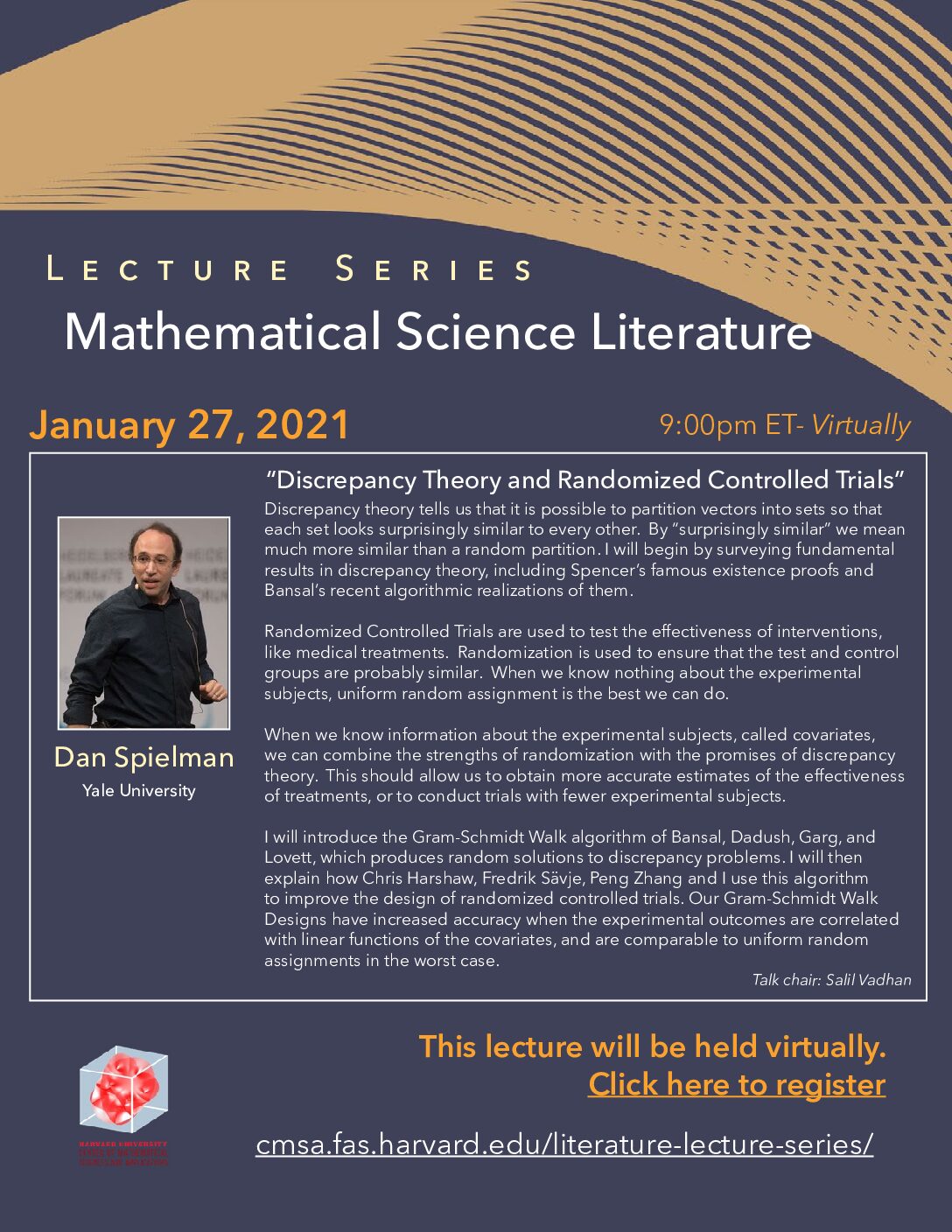 CMSA Math-Science Literature Lecture: Discrepancy Theory and 