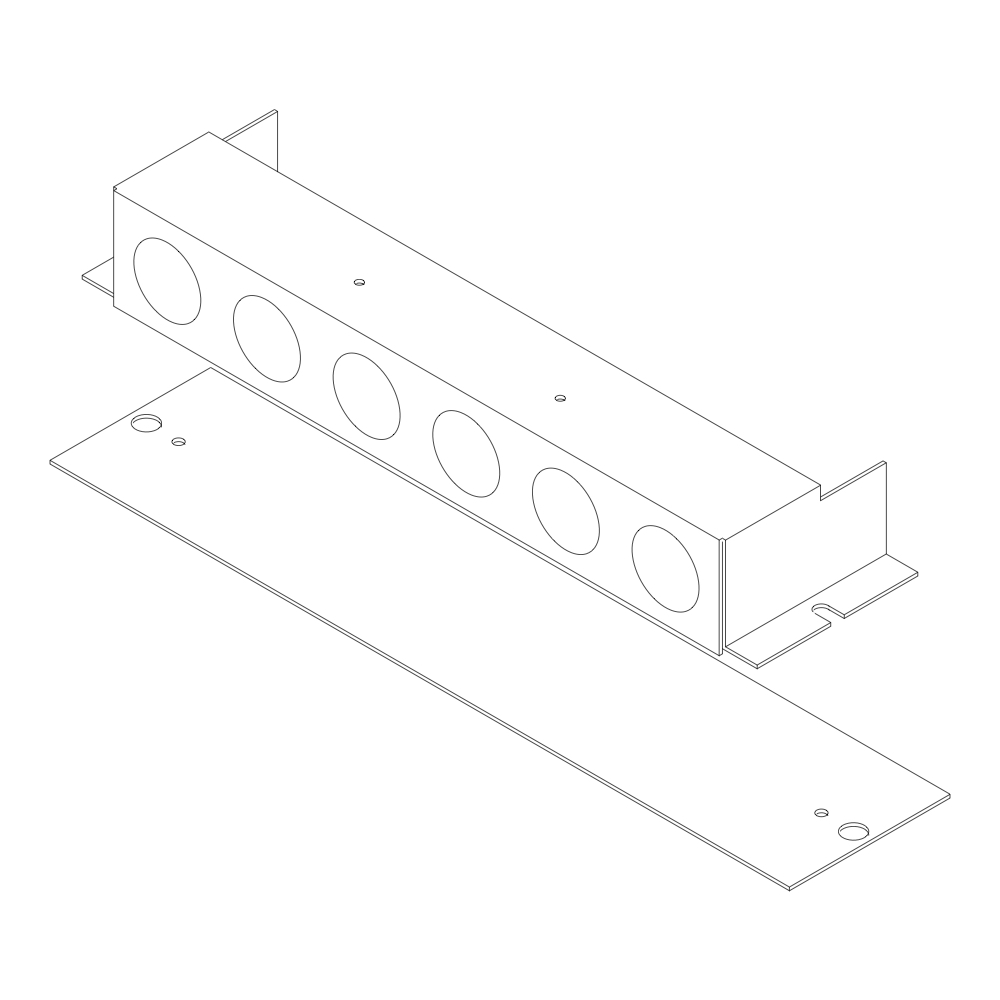 End Cap Set [25mm knockouts] Cable Management Supplies Ltd