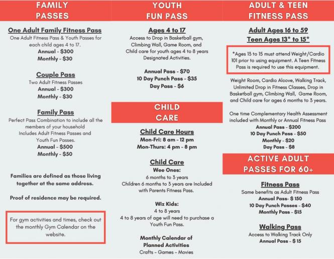 Rec Center Membership Parks & Recreation