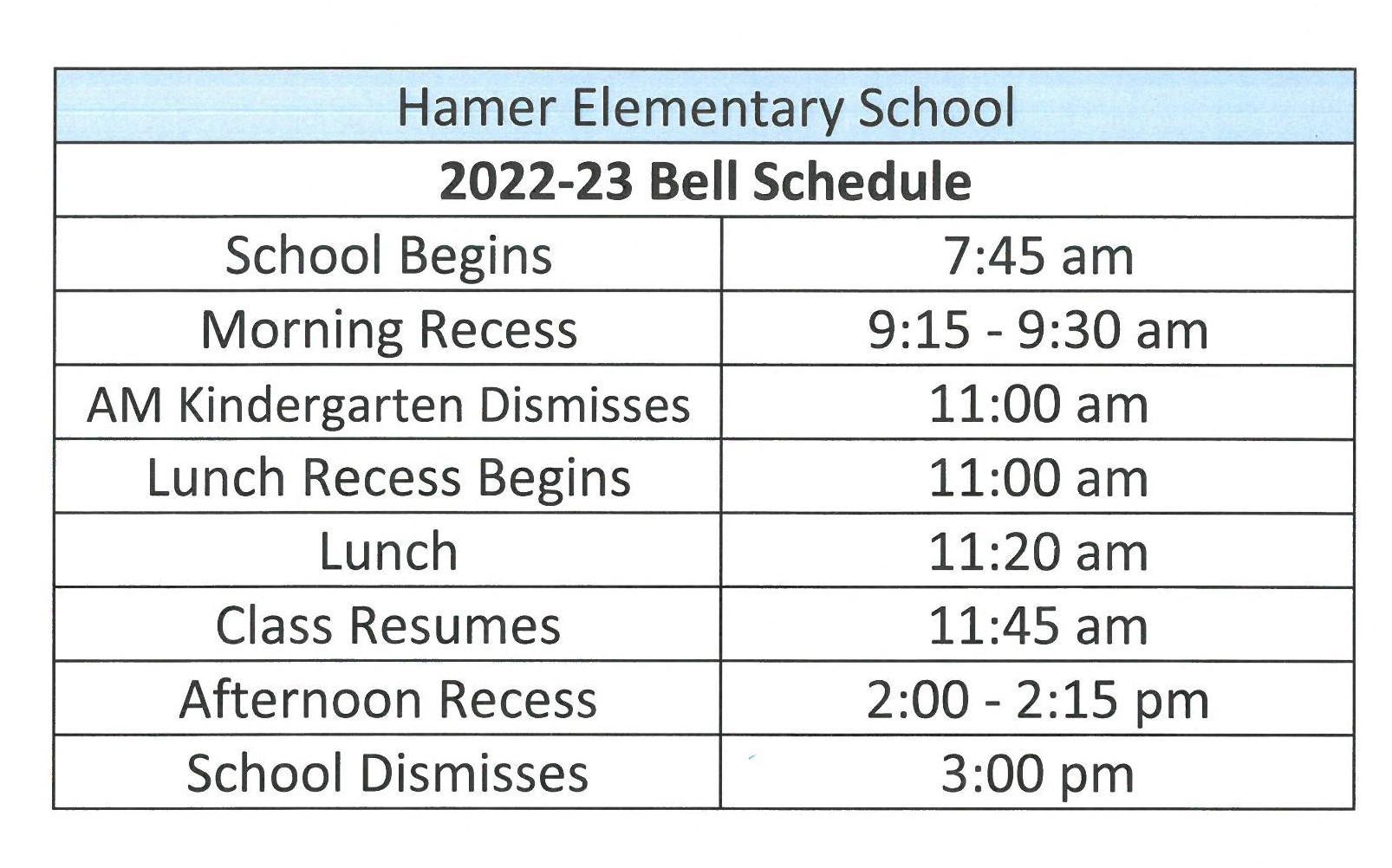 Bell Schedule 202223 West Jefferson