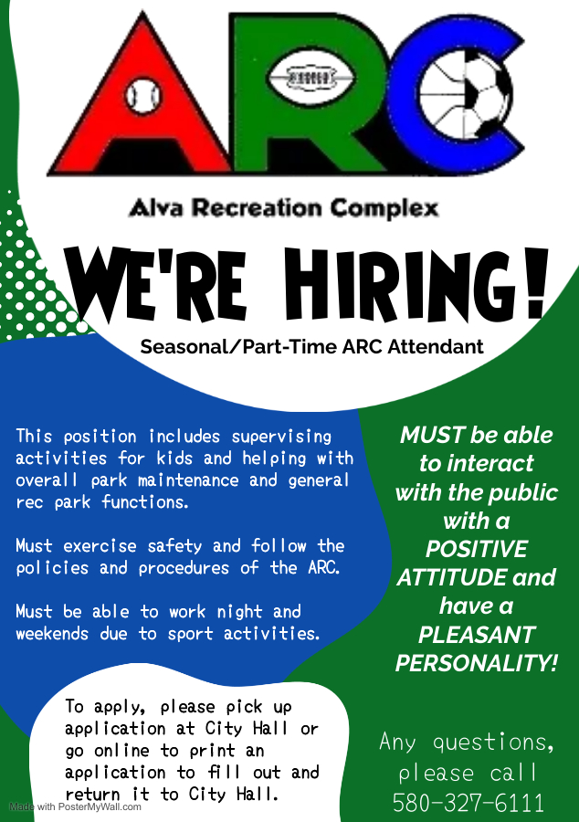 Help Wanted City of Alva