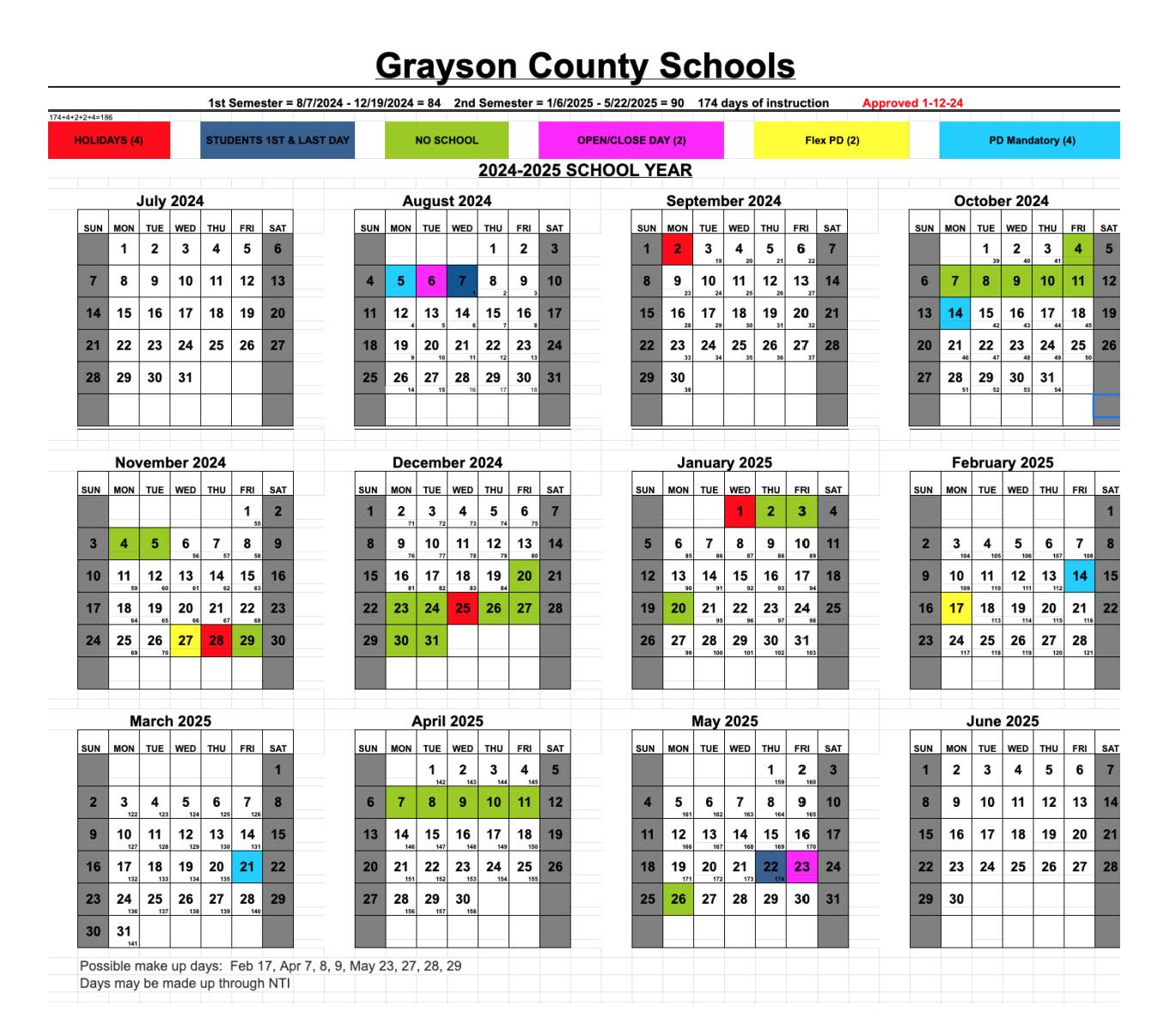 202425 SCHOOL YEAR CALENDAR GRAYSON COUNTY SCHOOLS 202425 SCHOOL YEAR CALENDAR GRAYSON COUNTY SCHOOLS
