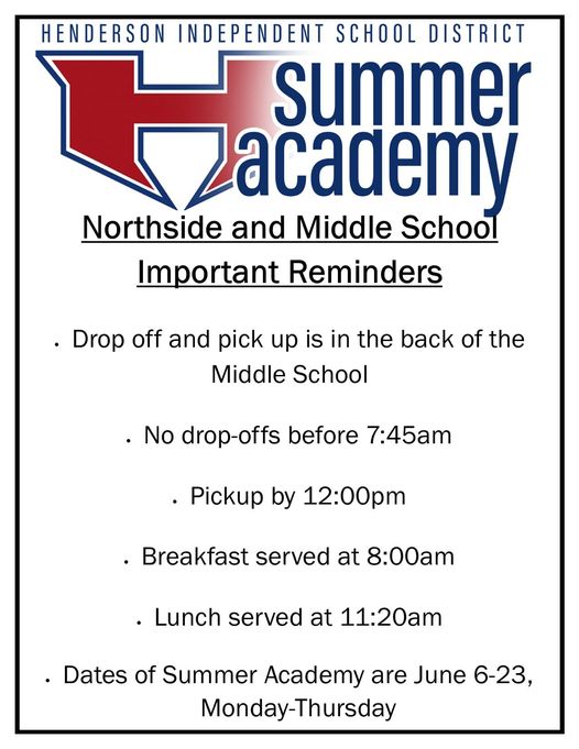 Summer Academy Henderson ISD