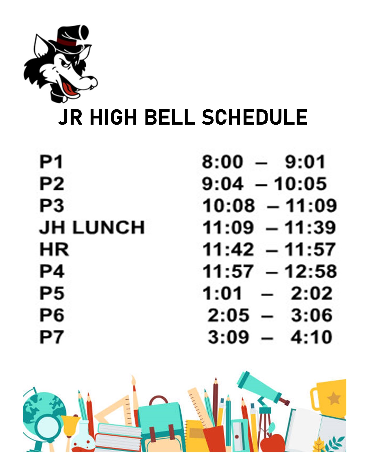 Bell Schedules Junior/Senior High