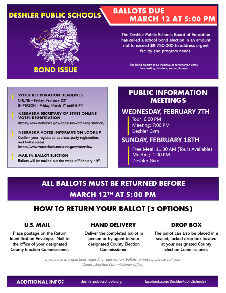 DPS Bond Information Deshler Public Schools