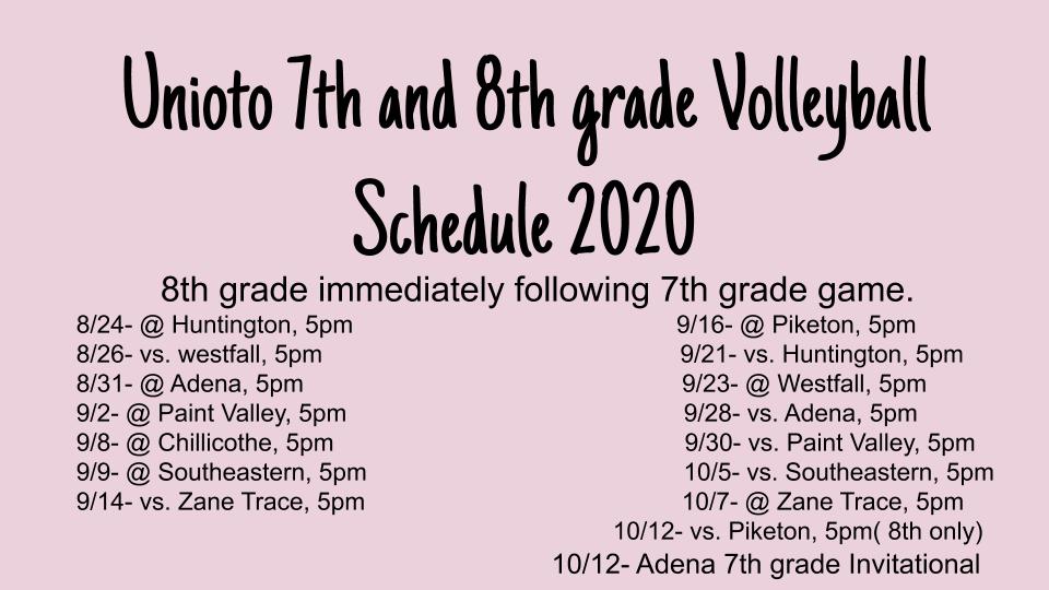 Middle School Volleyball UnionScioto Local School District