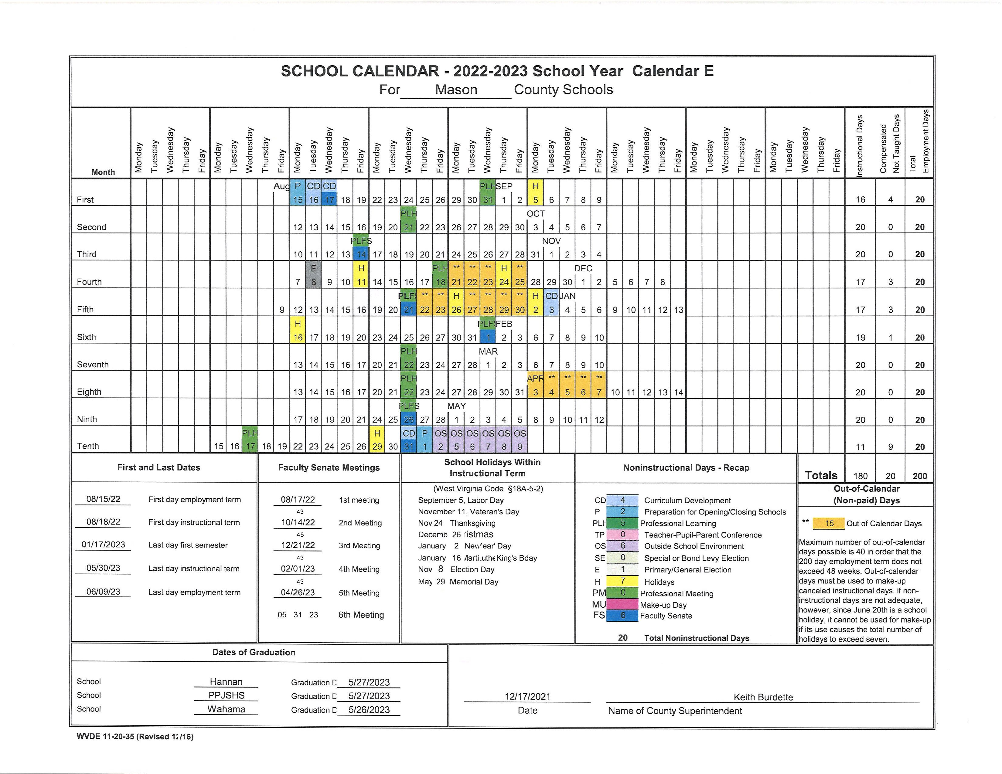 Leon County Schools Calendar 2023-2024