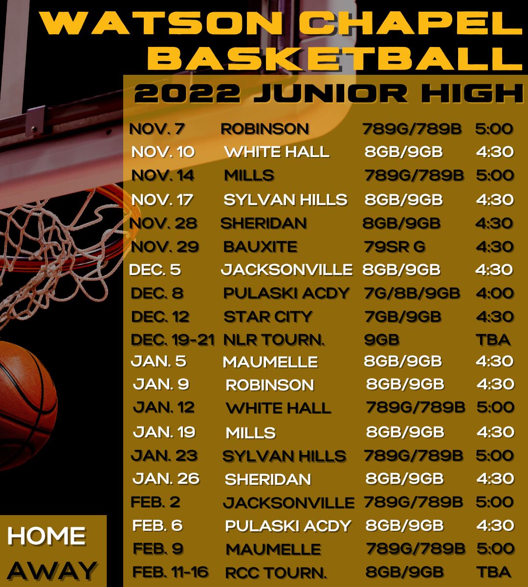 Athletic Schedules Watson Chapel School District
