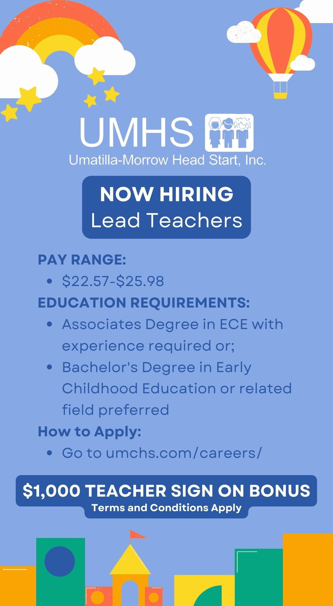 Careers UmatillaMorrow Head Start