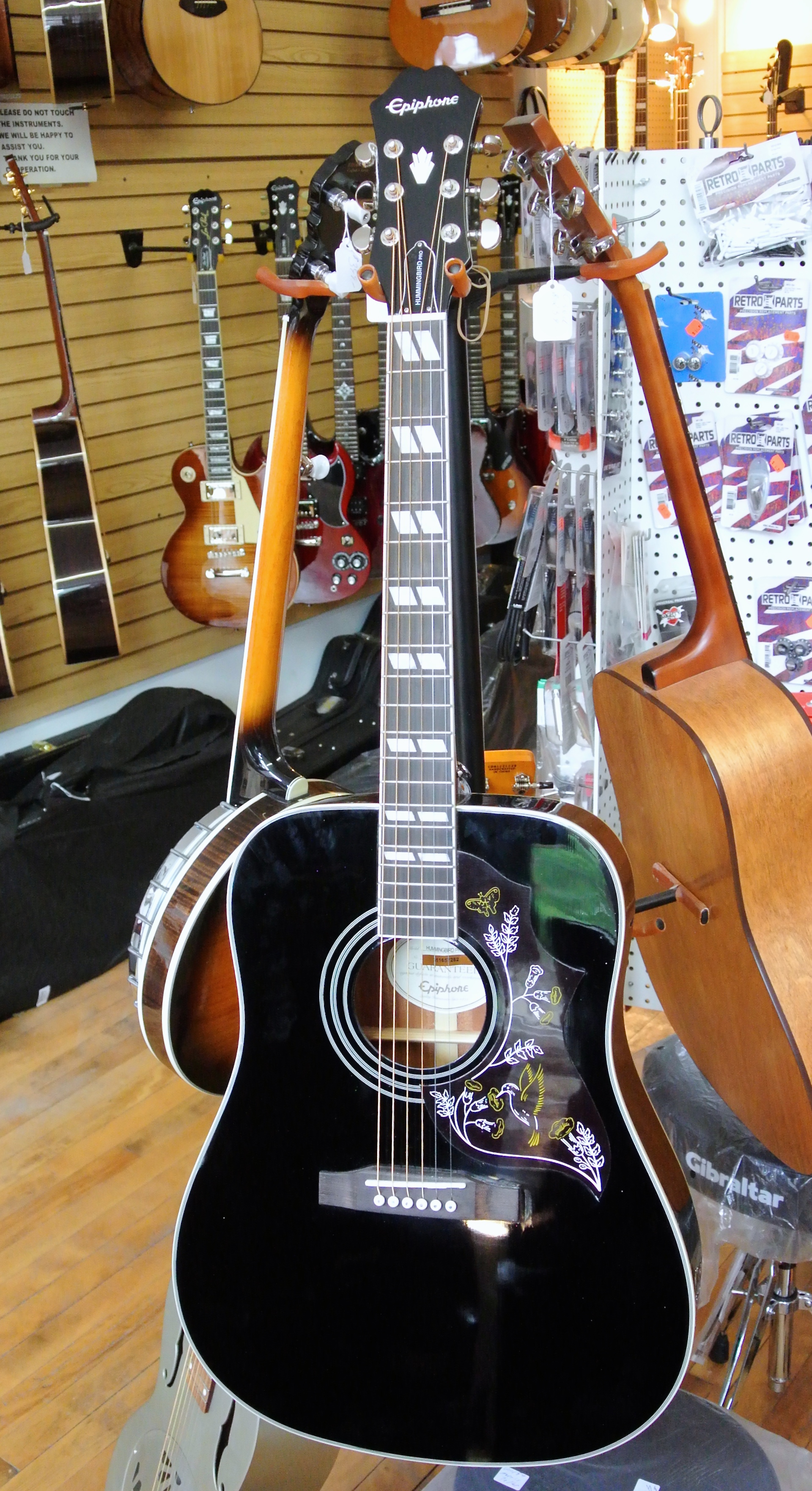 Epiphone Hummingbird Pro Acoustic Electric Guitar Ebony Guitar