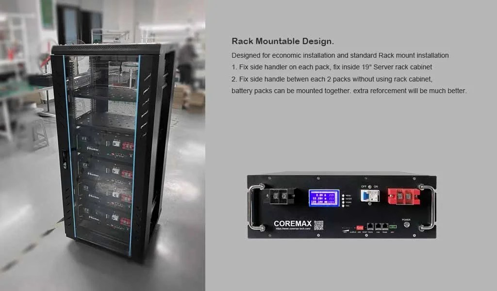 LiFePo4 19" RackMount LiIon Lithium iron phosphate server rack Battery