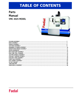 Fadal VMC 4020 Options Parts Manual pdf - CNC Manual