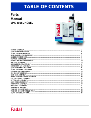 Fadal VMC 4020 Parts Manual pdf - CNC Manual