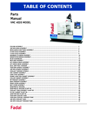 Fadal VMC 4020 Parts Manual pdf - CNC Manual