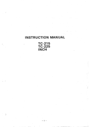 Brother TC-215 TC-225 Instruction Manual Inch pdf - CNC Manual