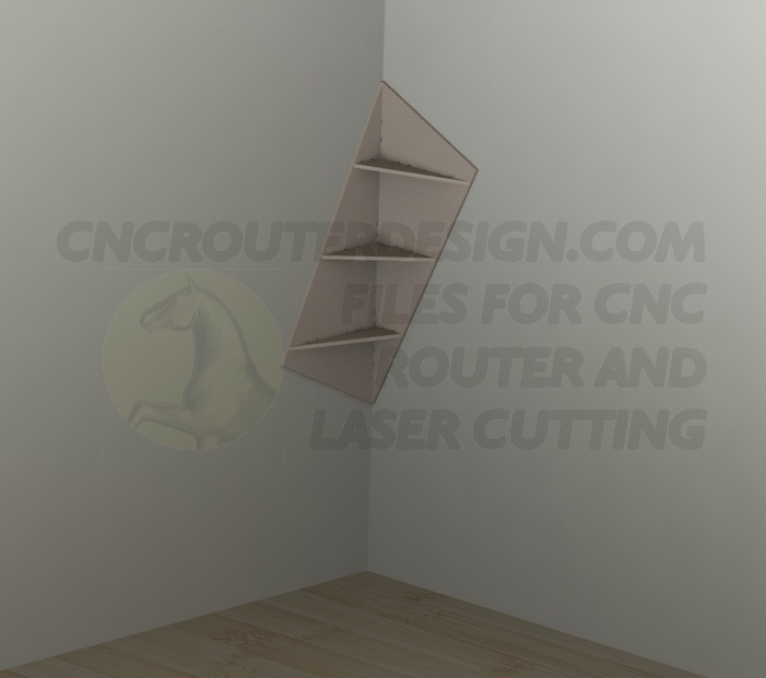 Vectors DXF File Corner Shelf CNC Router Laser Aspire ArtCAM VCarve Woodwork 065 CNC ROUTER