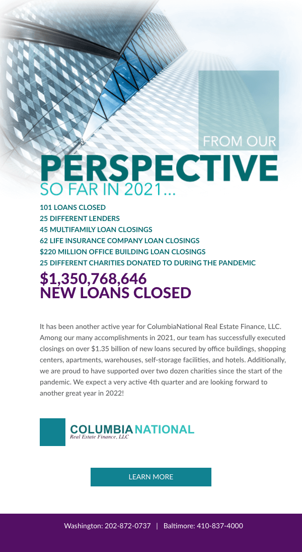 October 2021 Update Columbia National Real Estate Finance
