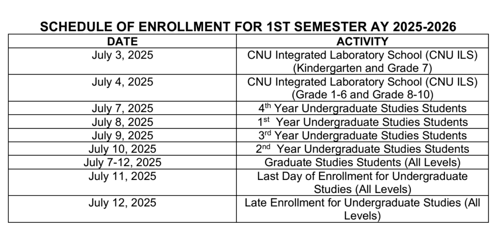 CNU College of Culture, Arts and Sports Releases Enrollment Schedule