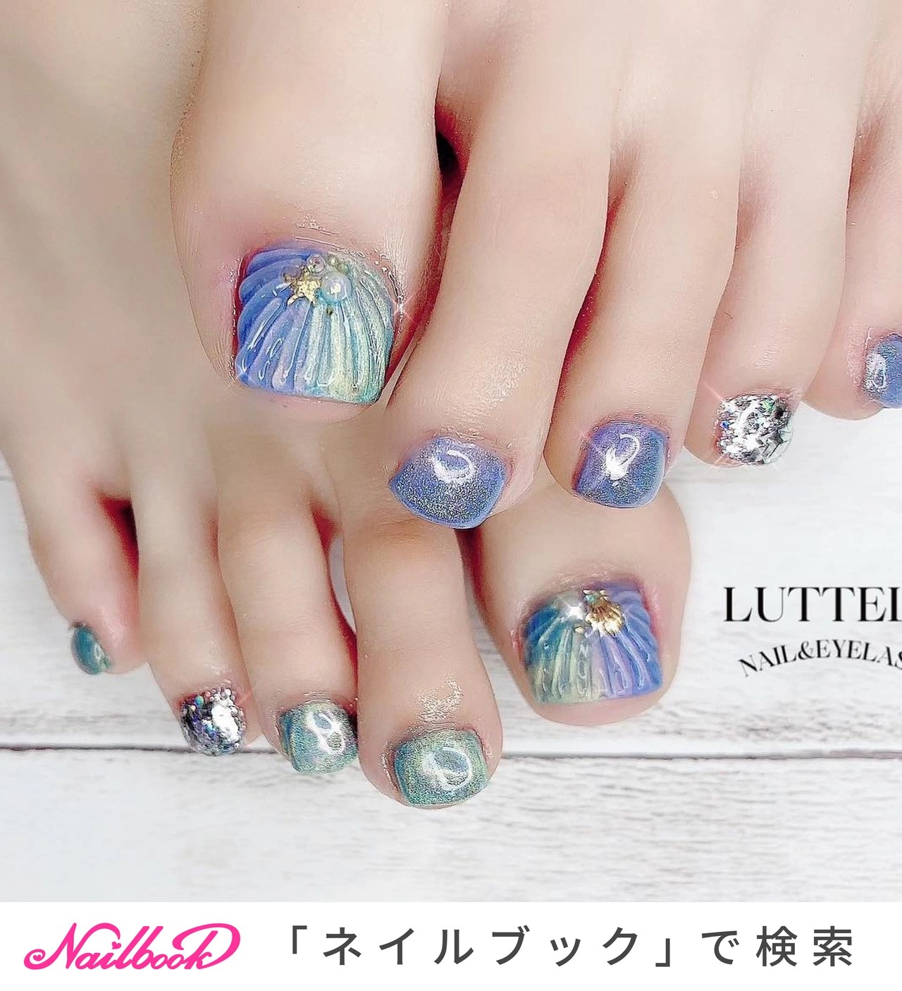 フット/オーロラ/ユニコーンのネイルデザイン｜ネイルブック